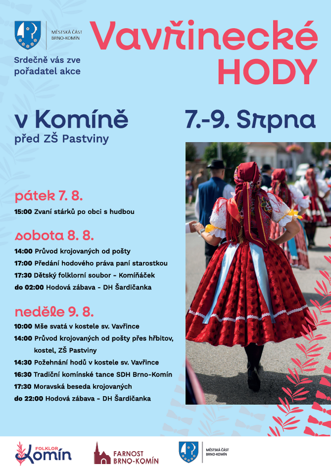 Plakát k hodům s krojačkou v průvodu